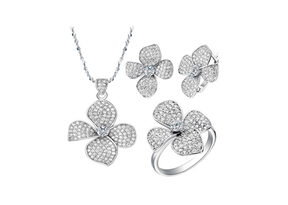 Silver Plated | CZ Studded Pendant Sets